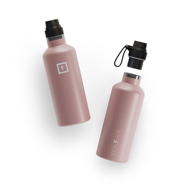 Iron Flask 32 Oz With Spout Lid Narrow Mouth Bottle Rose Gold | 427GDNMKL