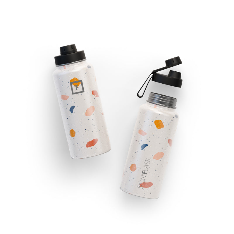 Iron Flask 32 Oz With Spout Lid Wide Mouth Bottle Terrazzo | 680GFRJAE