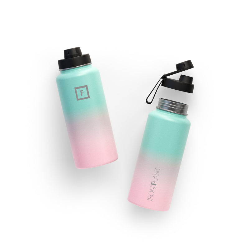Iron Flask 32 Oz With Spout Lid Wide Mouth Bottle Bubble Gum | 142UKHQIP