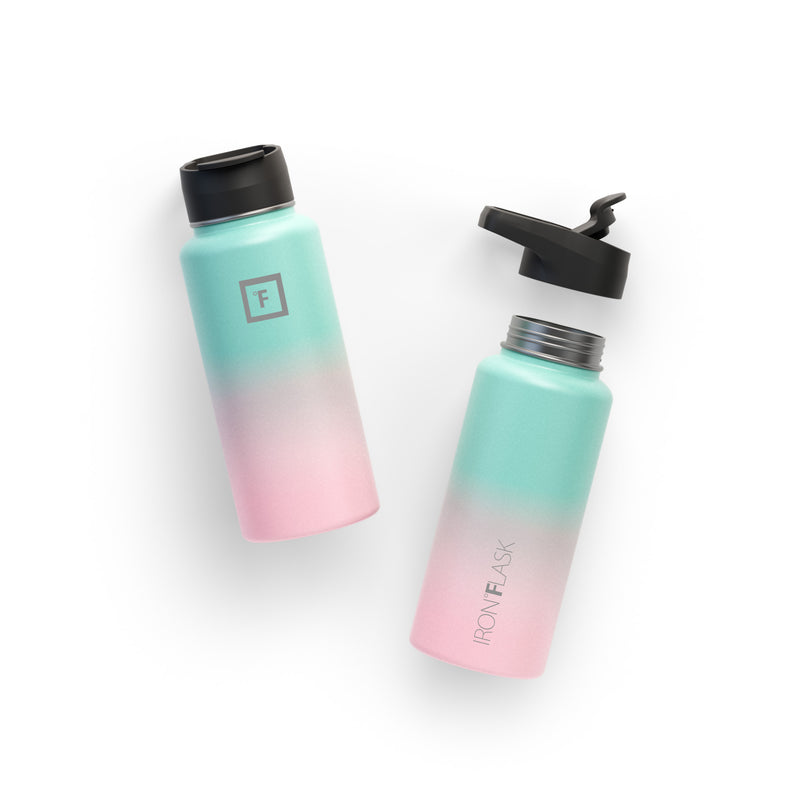 Iron Flask 32 Oz With Spout Lid Wide Mouth Bottle Bubble Gum | 142UKHQIP