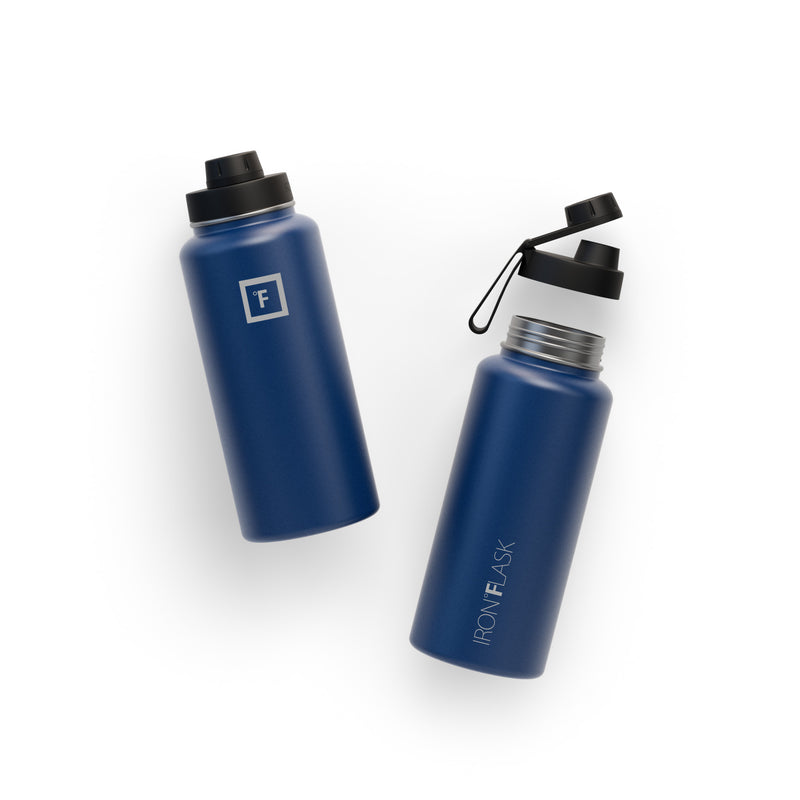 Iron Flask 32 Oz With Spout Lid Wide Mouth Bottle Blue | 579TZBFND