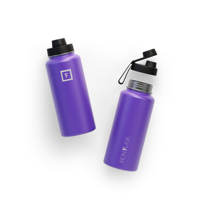 Iron Flask 32 Oz With Spout Lid Wide Mouth Bottle Purple | 503DSHWRY
