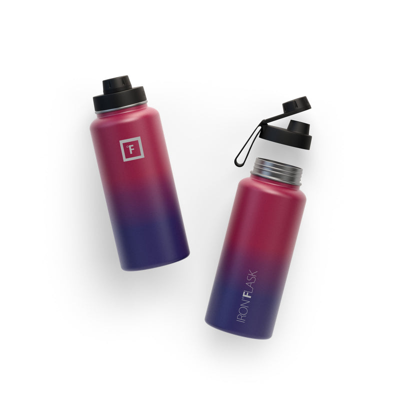 Iron Flask 32 Oz With Spout Lid Wide Mouth Bottle Dark Multicolor | 712KDHSQB