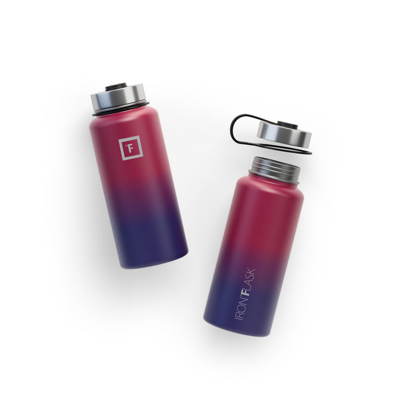Iron Flask 32 Oz With Spout Lid Wide Mouth Bottle Dark Multicolor | 712KDHSQB