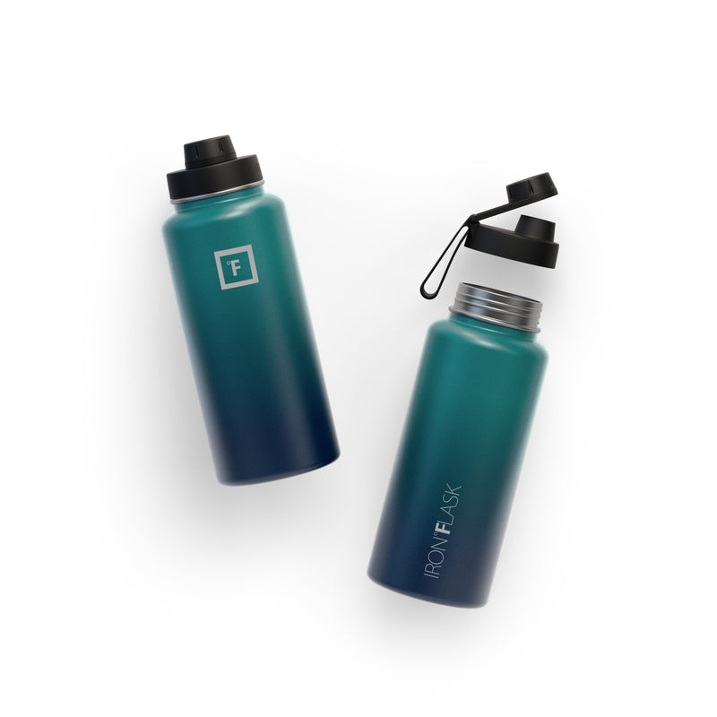 Iron Flask 32 Oz With Spout Lid Wide Mouth Bottle Dark Night | 756MHSBTQ
