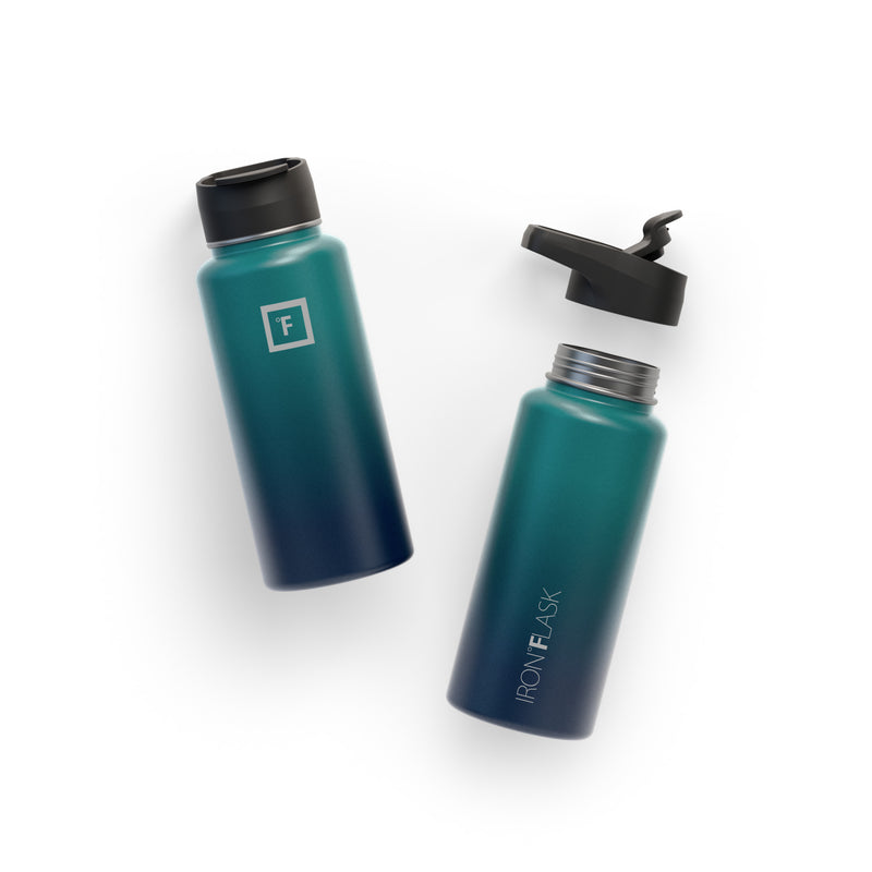 Iron Flask 32 Oz With Spout Lid Wide Mouth Bottle Dark Night | 756MHSBTQ