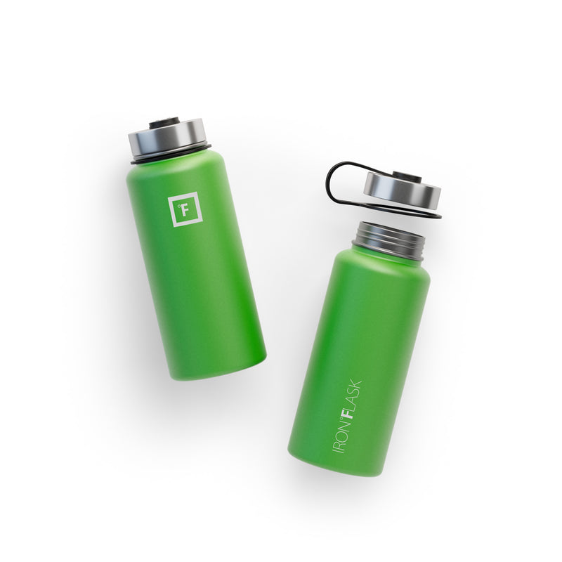Iron Flask 32 Oz With Spout Lid Wide Mouth Bottle Green | 023XHKWGU
