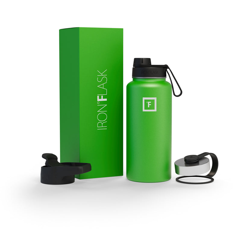 Iron Flask 32 Oz With Spout Lid Wide Mouth Bottle Green | 023XHKWGU