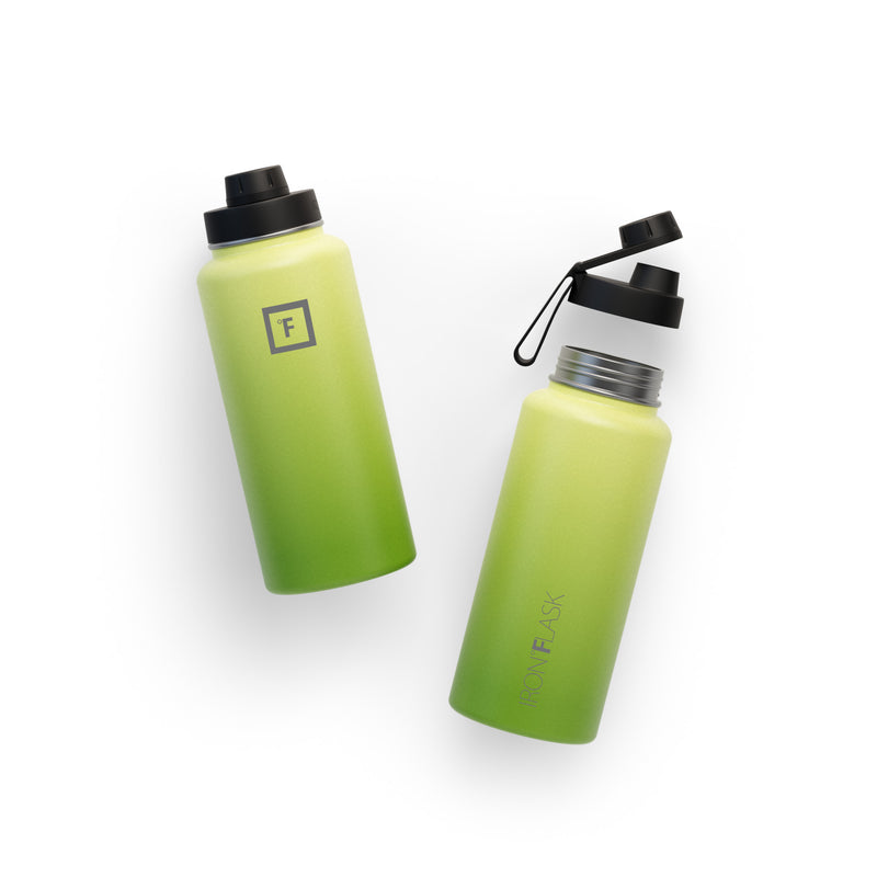Iron Flask 32 Oz With Spout Lid Wide Mouth Bottle Light Green | 431HZPQUN