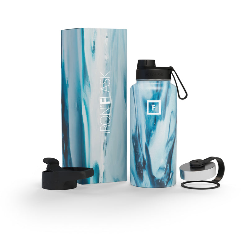 Iron Flask 32 Oz With Spout Lid Wide Mouth Bottle Ocean | 875WBEIHX