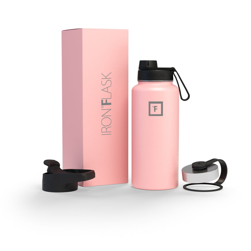 Iron Flask 32 Oz With Spout Lid Wide Mouth Bottle Rose | 194LZKIEG