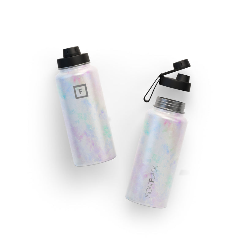 Iron Flask 32 Oz With Spout Lid Wide Mouth Bottle Pearl | 083QSNGRZ