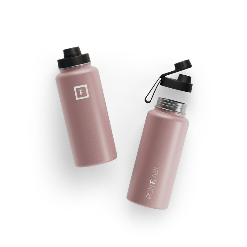Iron Flask 32 Oz With Spout Lid Wide Mouth Bottle Rose Gold | 089JGIZED