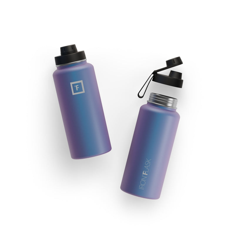Iron Flask 32 Oz With Spout Lid Wide Mouth Bottle Aurora | 450MFBNVW