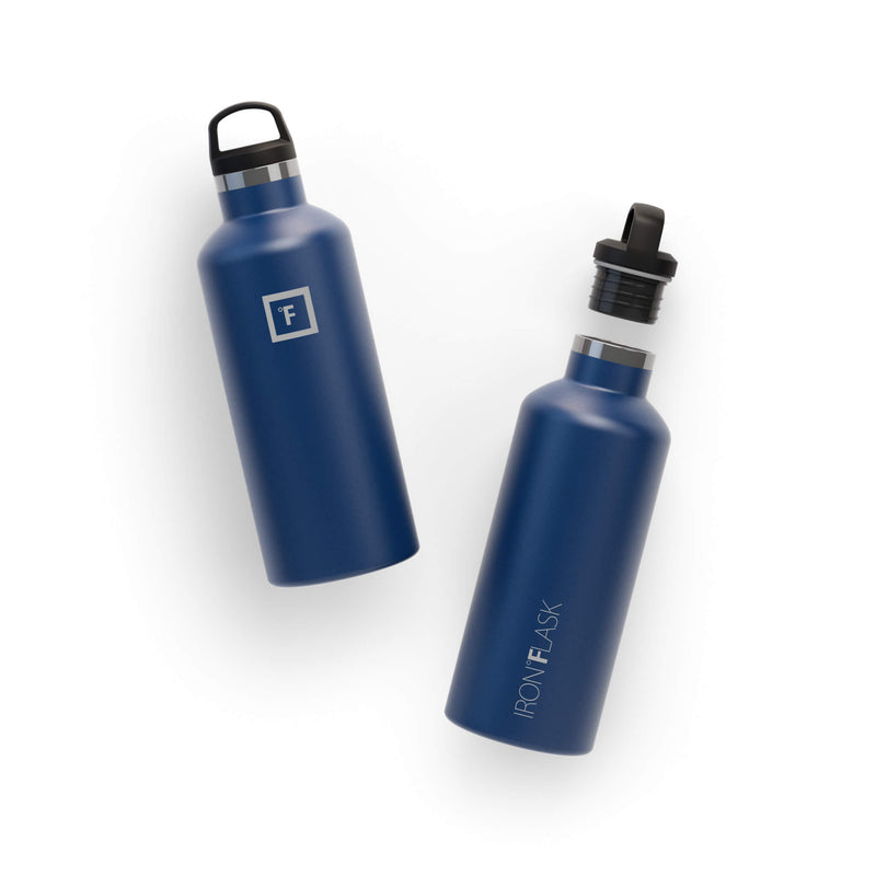 Iron Flask 32 Oz with Straw Lid Narrow Mouth Bottle Blue | 384JQWBSK