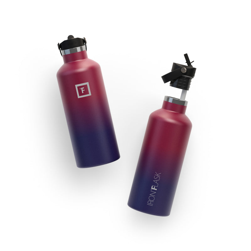 Iron Flask 32 Oz with Straw Lid Narrow Mouth Bottle Dark Multicolor | 426BTGYMR