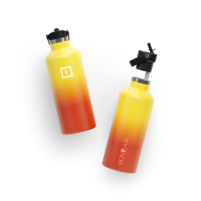 Iron Flask 32 Oz with Straw Lid Narrow Mouth Bottle Fire | 684QHBERX