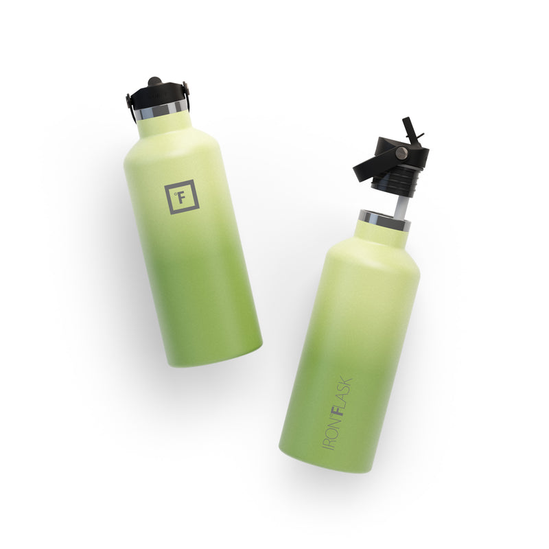 Iron Flask 32 Oz with Straw Lid Narrow Mouth Bottle Light Green | 357MWLQRO