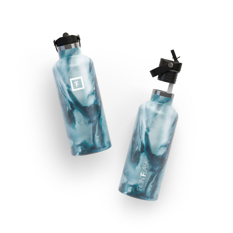 Iron Flask 32 Oz with Straw Lid Narrow Mouth Bottle Ocean | 324NQEZFP