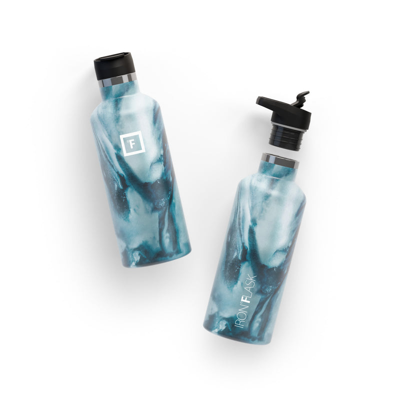 Iron Flask 32 Oz with Straw Lid Narrow Mouth Bottle Ocean | 324NQEZFP