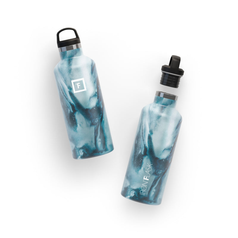 Iron Flask 32 Oz with Straw Lid Narrow Mouth Bottle Ocean | 324NQEZFP