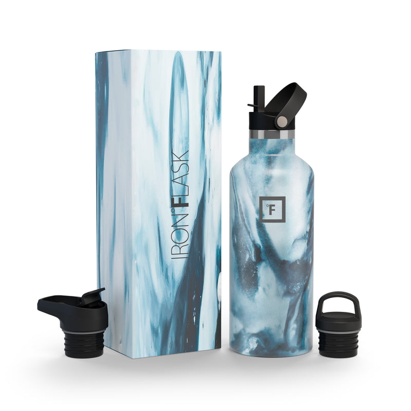 Iron Flask 32 Oz with Straw Lid Narrow Mouth Bottle Ocean | 324NQEZFP