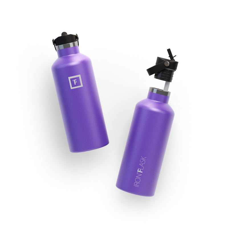 Iron Flask 32 Oz with Straw Lid Narrow Mouth Bottle Purple | 284HWZAJL