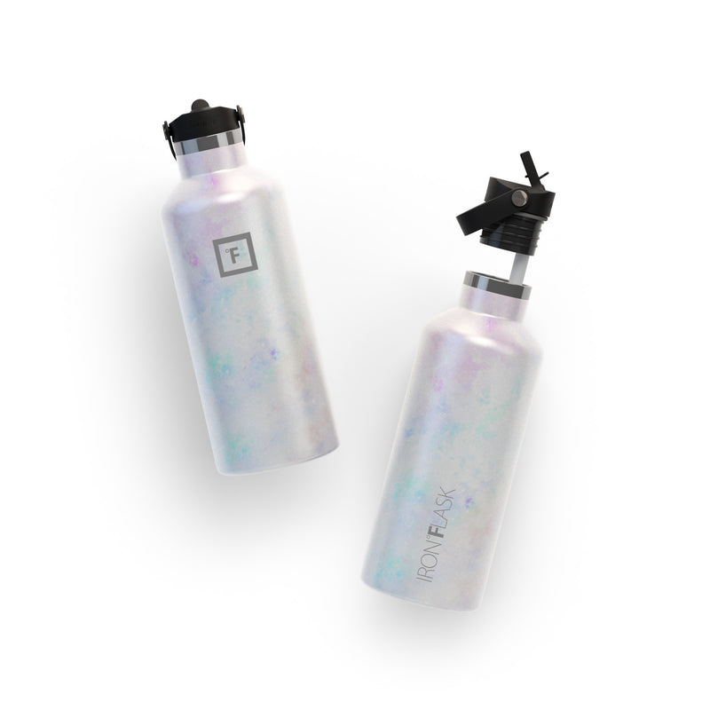 Iron Flask 32 Oz with Straw Lid Narrow Mouth Bottle Pearl | 395XNOQVR