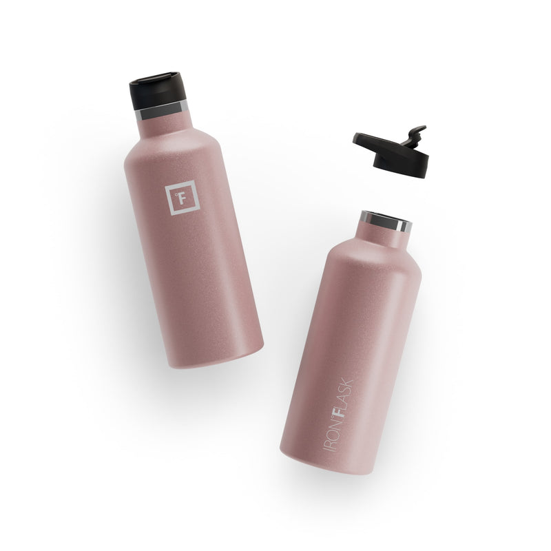 Iron Flask 32 Oz with Straw Lid Narrow Mouth Bottle Rose Gold | 375AHFEMX