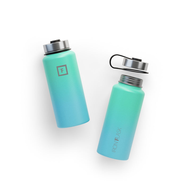 Iron Flask 32 Oz with Straw Lid Wide Mouth Bottle Blue | 752OLCDJR
