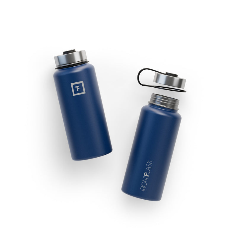 Iron Flask 32 Oz with Straw Lid Wide Mouth Bottle Blue | 038LZOXUG