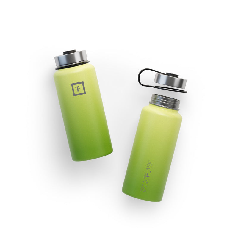 Iron Flask 32 Oz with Straw Lid Wide Mouth Bottle Light Green | 625IHNKDO