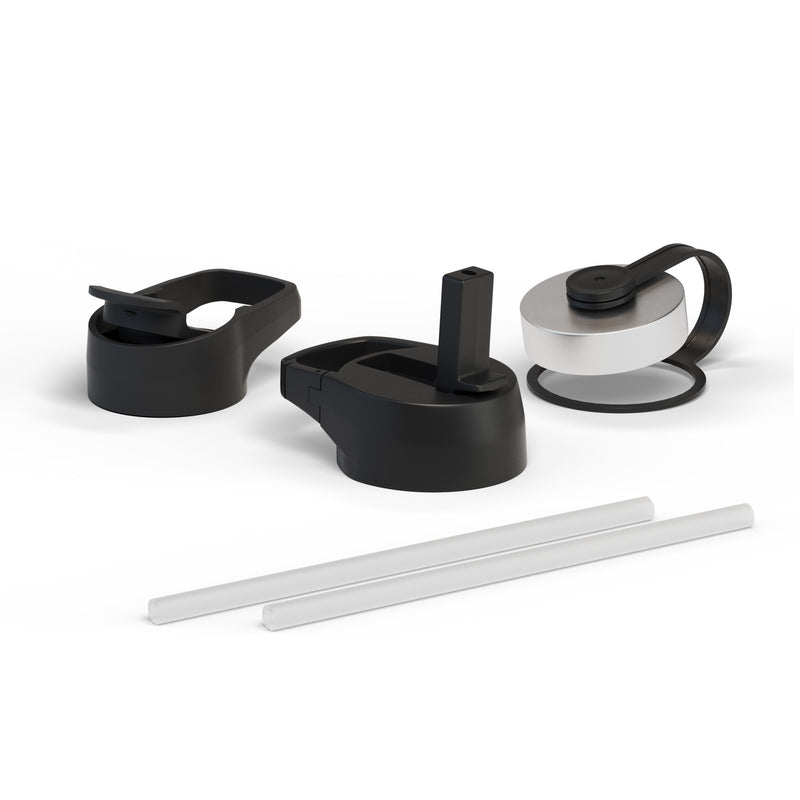 Iron Flask 32 Oz with Straw Lid Wide Mouth Bottle Black | 430NZUBJQ