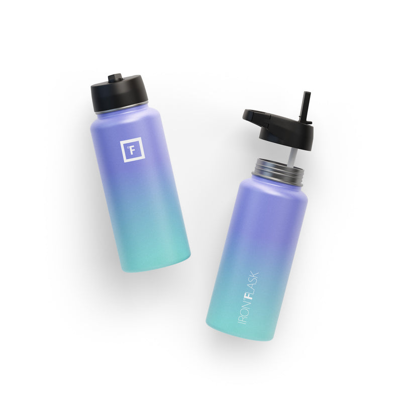 Iron Flask 32 Oz with Straw Lid Wide Mouth Bottle Cotton Candy | 197WLPYTN