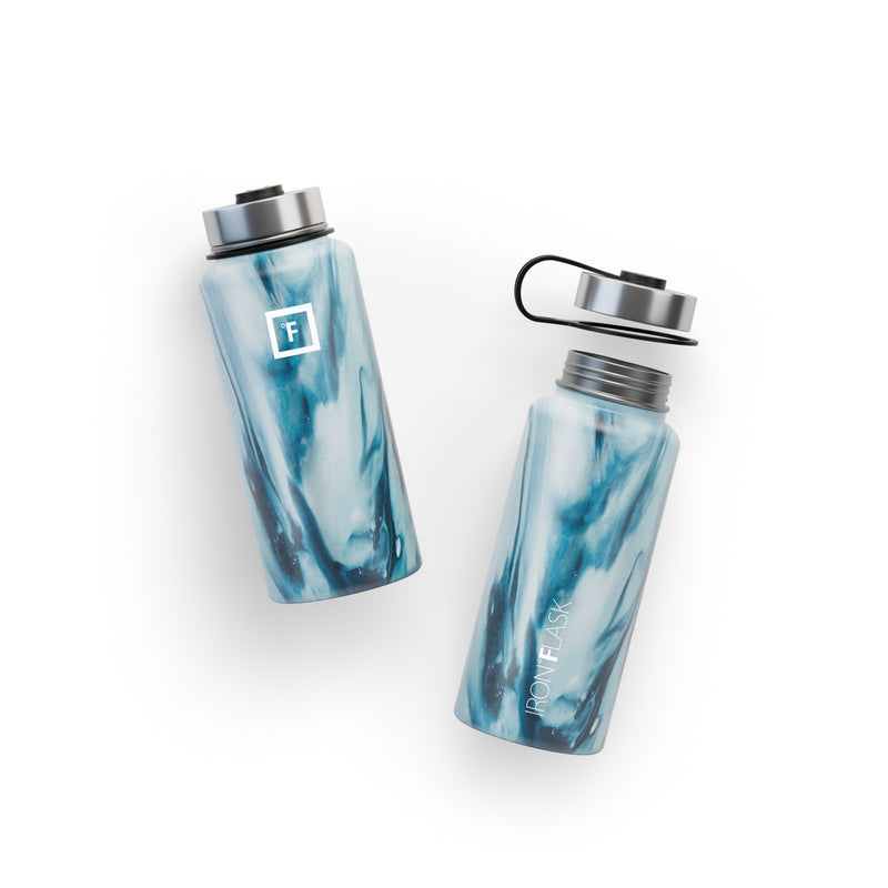 Iron Flask 32 Oz with Straw Lid Wide Mouth Bottle Ocean | 016ZKWSHV