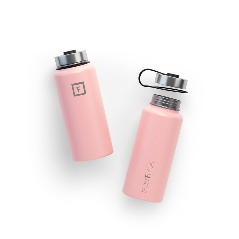 Iron Flask 32 Oz with Straw Lid Wide Mouth Bottle Rose | 421TONFSE