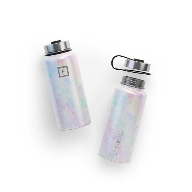 Iron Flask 32 Oz with Straw Lid Wide Mouth Bottle Pearl | 321CSNRZT