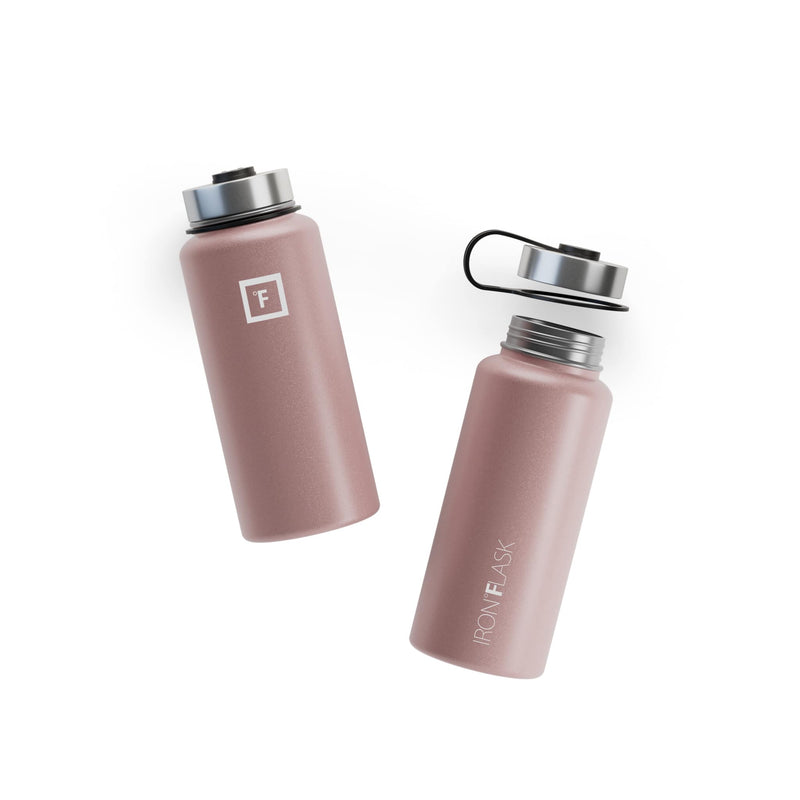 Iron Flask 32 Oz with Straw Lid Wide Mouth Bottle Rose Gold | 834UREFCP