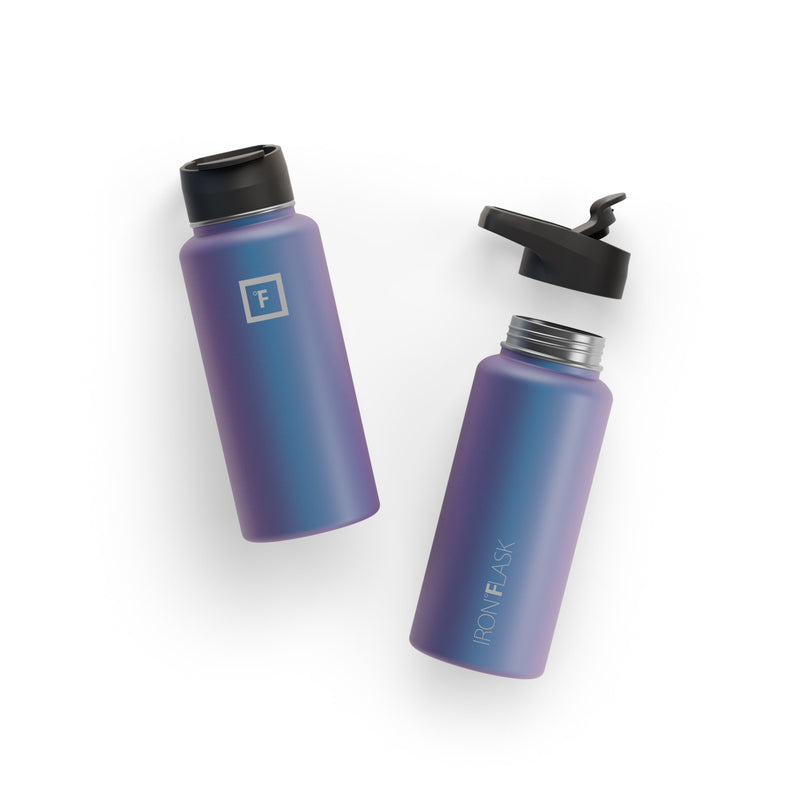 Iron Flask 32 Oz with Straw Lid Wide Mouth Bottle Aurora | 098VMENCD