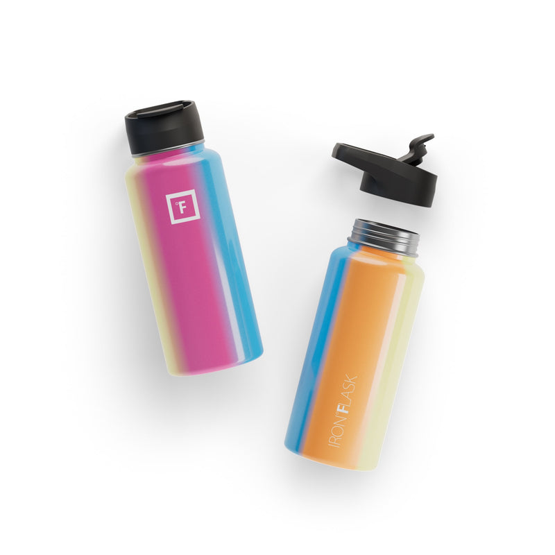 Iron Flask 32 Oz with Straw Lid Wide Mouth Bottle Multicolor | 581DYIPMG