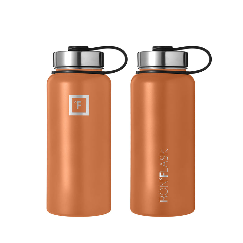 Iron Flask 32 Oz with Straw Lid Wide Mouth Bottle Clementine | 137EYGLTH