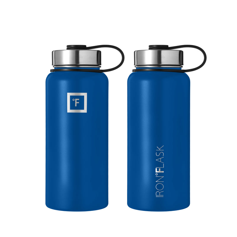 Iron Flask 32 Oz with Straw Lid Wide Mouth Bottle Deep Blue | 542HNBCDU