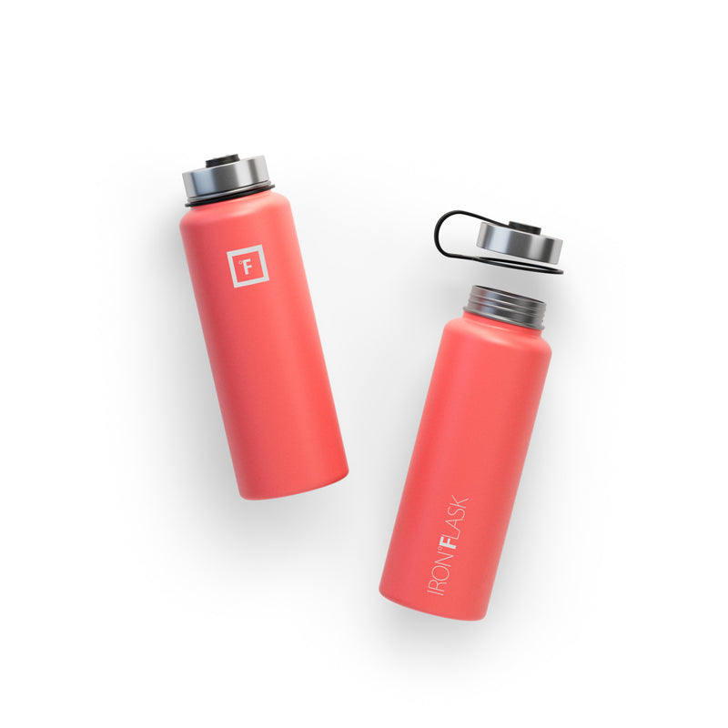 Iron Flask 40 Oz with Spout Lid Wide Mouth Bottle Coral | 098DPVQIL