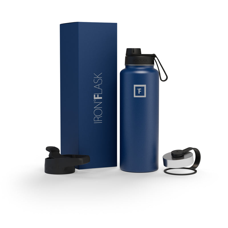 Iron Flask 40 Oz with Spout Lid Wide Mouth Bottle Blue | 263JXVCHK