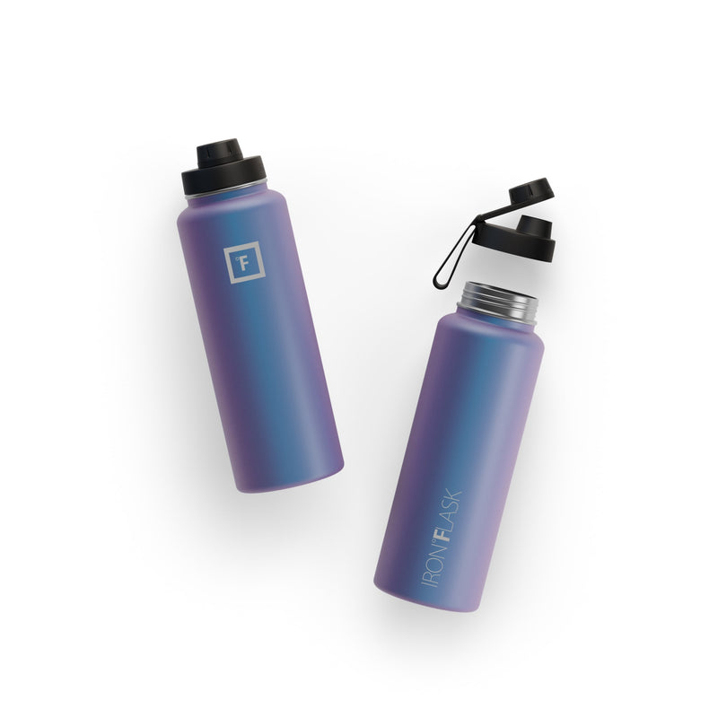 Iron Flask 40 Oz with Spout Lid Wide Mouth Bottle White | 302FMWOJV