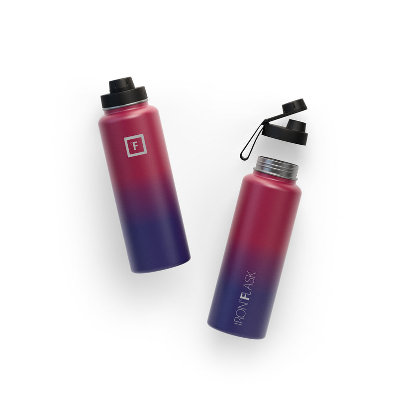 Iron Flask 40 Oz with Spout Lid Wide Mouth Bottle Dark Multicolor | 195MKFJQI