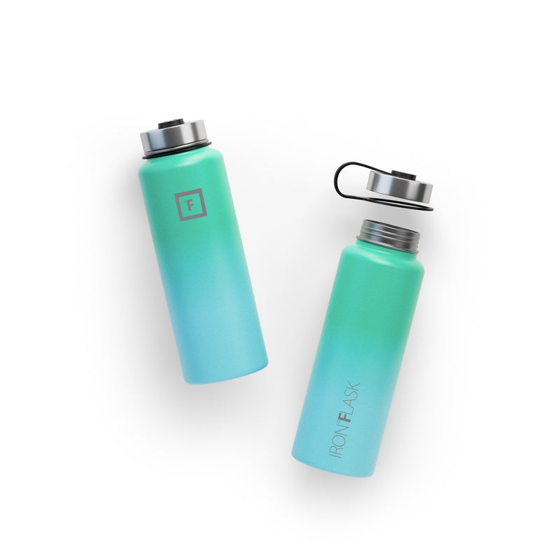 Iron Flask 40 Oz with Spout Lid Wide Mouth Bottle Blue | 276DMNBGZ