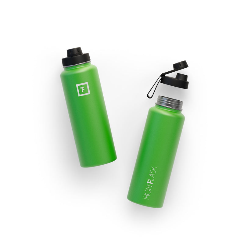 Iron Flask 40 Oz with Spout Lid Wide Mouth Bottle Green | 134MEOHLS