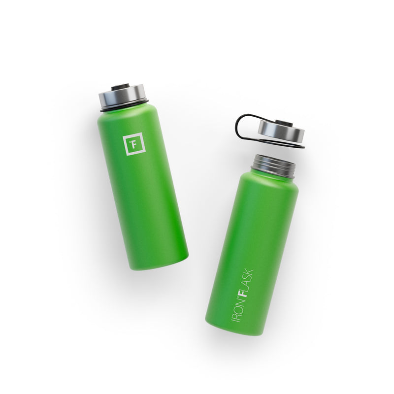 Iron Flask 40 Oz with Spout Lid Wide Mouth Bottle Green | 134MEOHLS