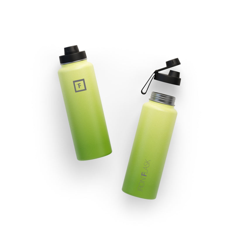 Iron Flask 40 Oz with Spout Lid Wide Mouth Bottle Light Green | 365WBFOCR